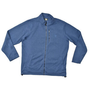 Timberland Men's Blue Full Zip Fleece Jacket Knit Pockets Size XXL Outdoor Poly
